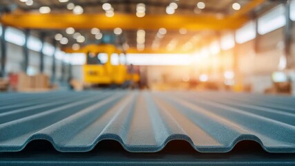 Corrugated Iron Sheet: A close-up shot of corrugated iron sheet, a staple in construction and industrial applications. The image captures the texture, shape. - Powered by Adobe