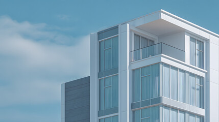 Architectural details of modern minimal building close