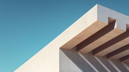 Architectural details of modern minimal building close