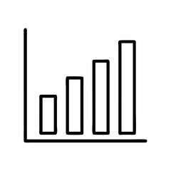 Simple hand drawn bar graph showing increasing data trends and growth over time