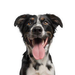 Happy Dog with Tongue Out Panting Playfully, Isolated on Transparent Background