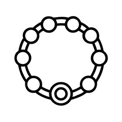 Circular chain link pattern with a central circular element a simple line art design
