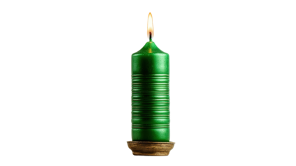 Green candle (Kwanzaa) background isolated on a Transparent background, PNG file.