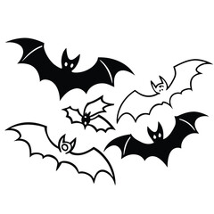 Fototapeta premium Silhouette of bats flying, , perfect for halloween