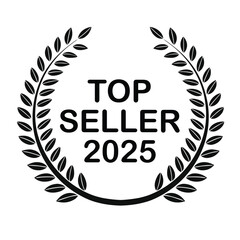 Top seller laurel wreath award badge recognition business achievement excellence