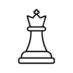 Stylized outline of a chess queen piece with a crown and cross detail
