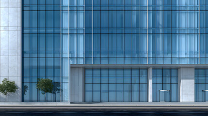 Obraz premium Glass facade office building minimal style photorealistic --a