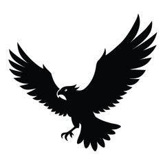 Eagle silhouette with wings outstretched, ready to take flight