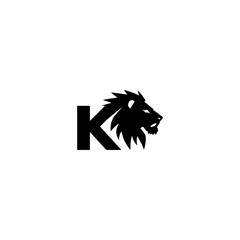 Fototapeta premium A black lion's head integrated with the letter 