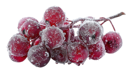 Frosted berry cluster background isolated on a Transparent background, PNG file.