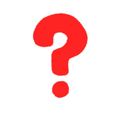 ハテナマークの手描きイラストアイコン。シンプルな落描きのスタンプ素材。Doodle Sticker Decorations