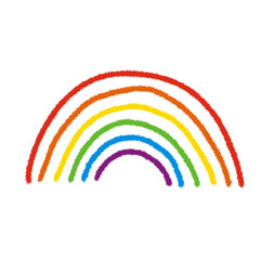 虹の手描きイラストアイコン。シンプルな落描きのスタンプ素材。Doodle Sticker Decorations