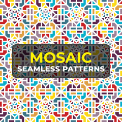 Decorative Islamic Geometric Tile Pattern with Arabesque Motif