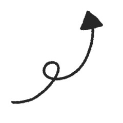 くるっとした悪魔の尻尾の手描きイラストアイコン。シンプルな落描きのスタンプ素材。Doodle Sticker Decorations