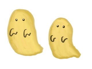 可愛いじゃがいものようなおばけクッキーイラスト