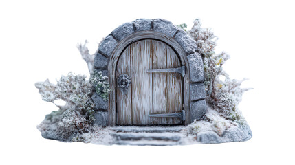 Frosted fairy door background isolated on a Transparent background, PNG file.