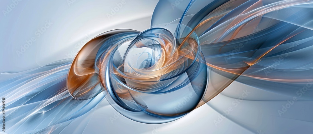 Poster blue line flow curve swirl modern abstract glossy background