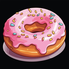 Cartoon chocolate donut vector illustration.eps