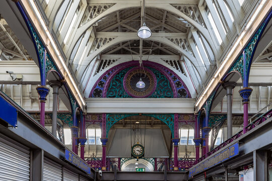 Interior detail of Smithfield Meat Market, London, Uk