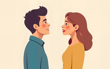 Young men and women talking, gossiping, whispering secrets, telling news. People stand full body. Flat style cartoon vector illustration. High quality