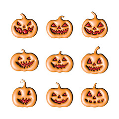 Pumpkin Face Designs for Halloween Decoration