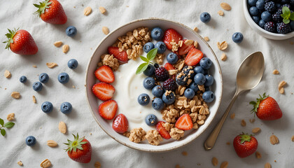 Organic Breakfast Bowl with Fresh Berries