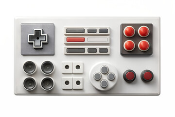 Fototapeta premium Vintage gamepad console with buttons for nostalgic games