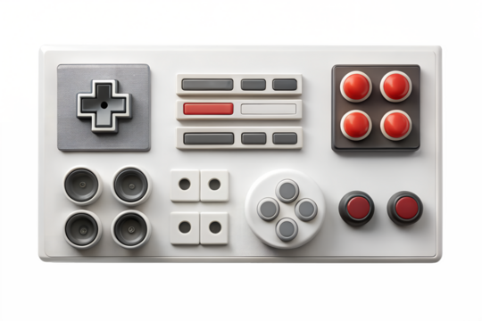 Vintage gamepad console with buttons for nostalgic games