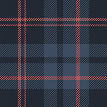 Plaid tartan fabric texture in navy red and blue