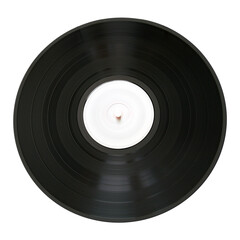 Old vinyl record isolated on white background