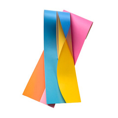 Obraz premium Colorful paper sheets abstract composition, bright and modern on transparent background