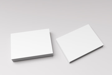Postcard A6 for mockup isolated on gray background. Blank white 3D rendering