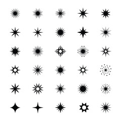 Vector art of collection of various starbursts and sparkles