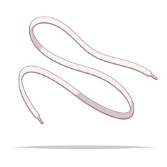 Single shoelace vector isolated illustration