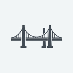 Fototapeta premium Stylized suspension bridge illustration on a light background.