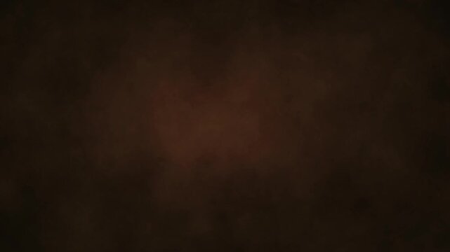 Dark brown smoke or fog effect with warm glow dispersing through hazy atmosphere, mysterious moody background for dramatic visual design, ethereal backdrop