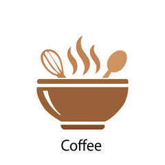 Bowl with Coffee Beans and Utensils Logo