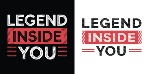 Bold motivational typography with modern striped lettering and inspirational slogan for apparel and t shirt design