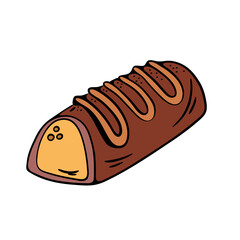 Vector illustration of a chocolate bar with yellow frosting