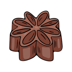 Illustration of chocolate candy with patterns.