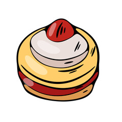 Vector illustration of a biscuit cookie with a large berry