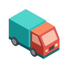 A bright cartoon car seen from above with details.