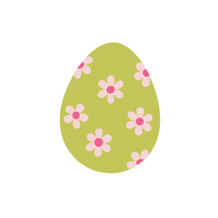 Decorative colorful Easter egg with floral pattern