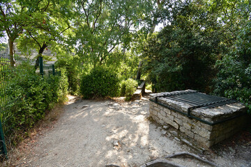 Ancient Roman Ruins of the Temple of Diana (Le Temple de Diane) in Nîmes, France — August 14, 2025