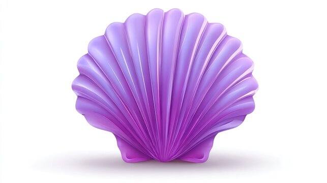 Purple seashell illustration isolated on white background studio style vector