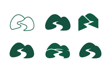 Obraz premium Nature-Inspired Logo Variations. Graphic Design Trends Nature-Inspired Design. Set Logo of Nature-Inspired Design: river. harmonious logo variations of the