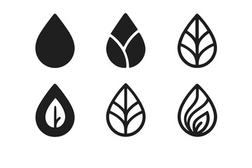 Nature-Inspired Logo Variations. Graphic Design Trends Nature-Inspired Design. Set Logo of Nature-Inspired Design: raindrop. harmonious logo variations of the