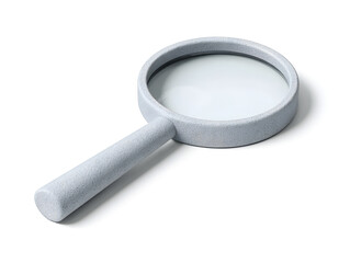 3d icon of magnifying glass isolated on white background, search and discovery concept, 3d rendering