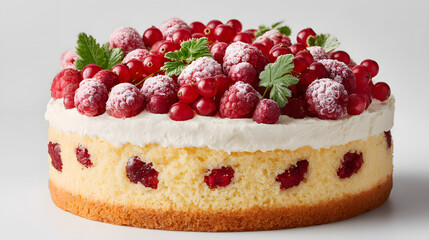 Berry Heaven Cake on White Background