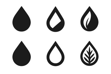 Nature-Inspired Logo Grid. Graphic Design Trends Nature-Inspired Design. Set Logo of Nature-Inspired Design: raindrop. harmonious logo variations of the same